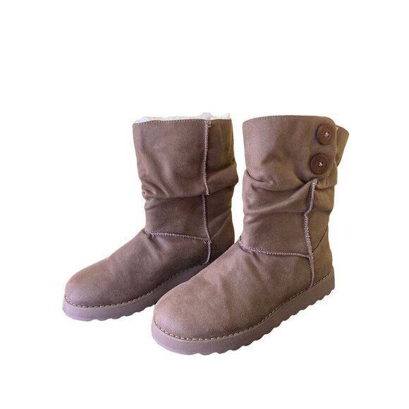 Womens Faux Fur Lined Buttoned Mid-Calf Boots Size 9/6 UK - Picture 2 of 7